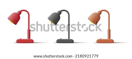 3d desk lamp icon, render illustration set of objects. Vector illustration