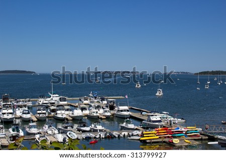 Weymouth, MA/U.S.A.  September 6, 2015: Hilltop View of Wessagussett Yacht Club During Labor Day End of Summer Party