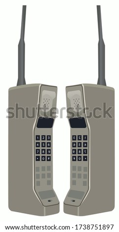 The first mobile phone design in vector illustration.