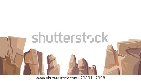 Rocky cliffs. Peaks of rocky mountains. Stone landscape. Isolated on white background. Illustration vector. Photo stock © 