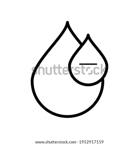 simple flat icon of water and oil drop with minus sign