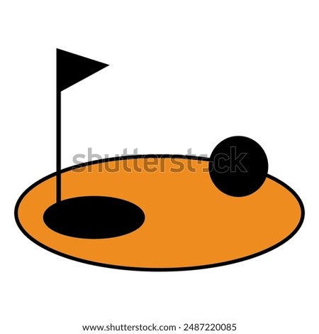 golf pennant isolated on white background. Golf hole icon. Golf equipment.