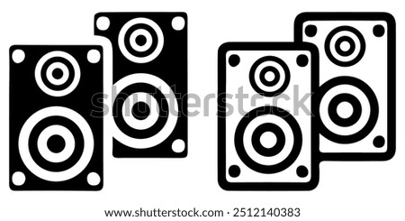 Music speaker set icon. Subwoofer for Theater element icon.