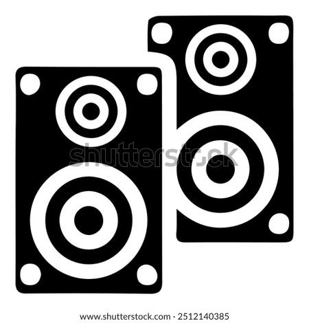 Music speaker icon. Subwoofer for Theater element icon.