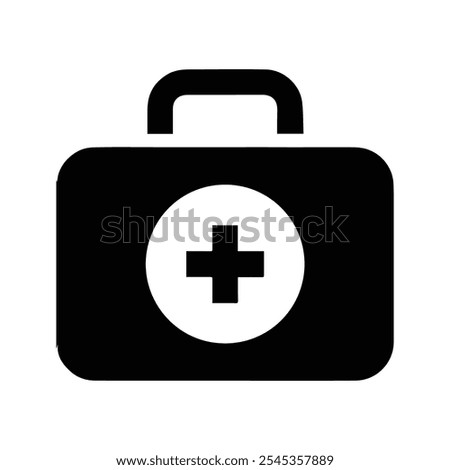 Medkit icon. Bag With Cross Symbol. First Aid Illustration. Isolated on white background. Vector illustration. Customizable thin line illustration. Editable stroke.