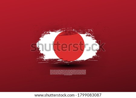 Japanese flag with brush strokes