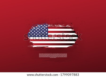 usa country flag with brush stroke
