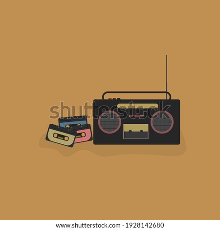 Retro Radio vector design with text world music day