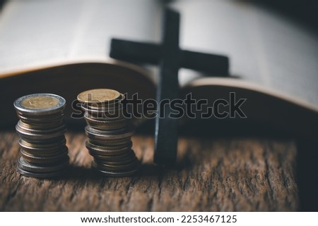 Similar – Image, Stock Photo donation in the church