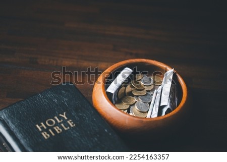 Similar – Image, Stock Photo donation in the church