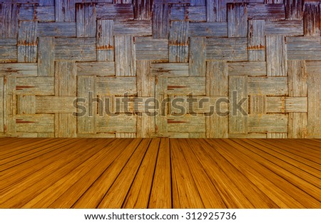 old bamboo with pine wood crate background texture