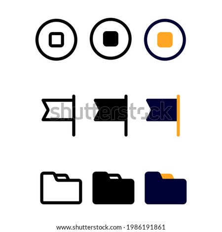 stop icon, user interface vector icons set for web and mobile pixel perfect