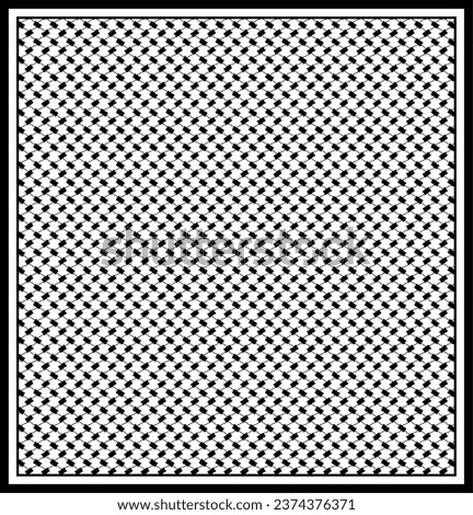 plain keffiyah palestine pattern in black and white color