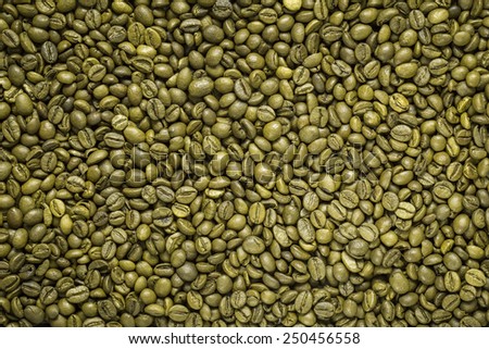 Green coffee beans texture