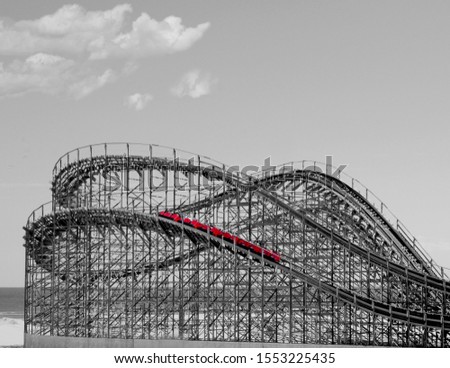 Similar – Image, Stock Photo Wooden roller coaster