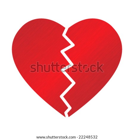 Big Red Broken Dappled Heart On White Background Stock Vector 22248532 ...