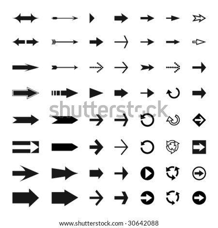 big set of different arrows