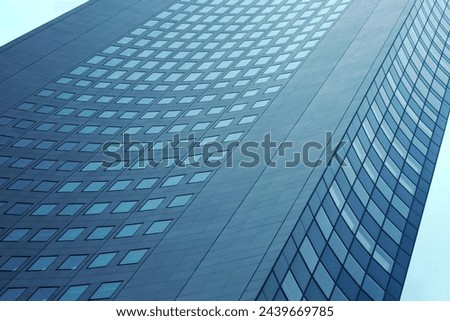 Similar – Image, Stock Photo fragment of an office building with blue and yellow panels