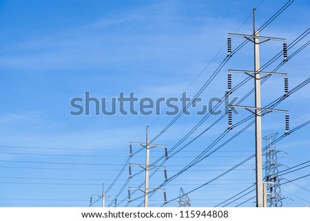 power cord from the electrical lines. Behind the sky.
