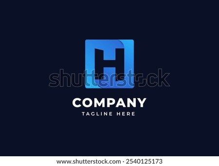 Initial Letter H with Square Shape Logo Design. Modern Cube Shape on Letter H Logo Design Concept. Square Shape Symbol for Corporate Business Identity. Alphabet Vector Logo Illustration