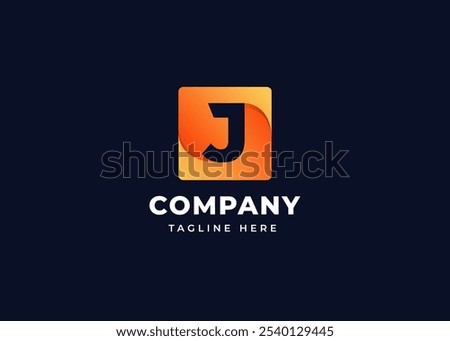 Modern Cube Shape on Letter J Logo Design Concept. Initial Letter J with Square Shape Logo Design. Square Geometric Symbol for Corporate Business Identity. Alphabet Vector Logo Illustration