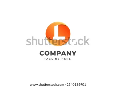 Modern Circle Shape on Letter L Logo Design Concept. Initial Letter L with Circle Shape Logo Design. Circle Shape Symbol for Corporate Business Identity. Alphabet Vector Logo Illustration