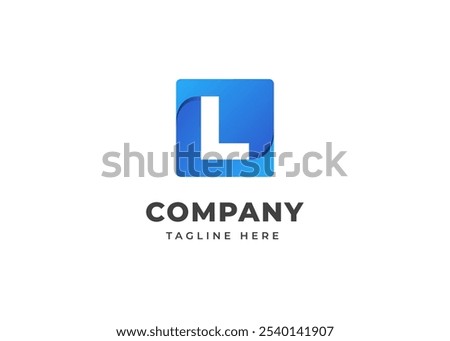 Initial Letter L with Square Shape Logo Design. Modern Cube Shape on Letter L Logo Design Concept. Square Geometric Symbol for Corporate Business Identity. Alphabet Vector Logo Illustration