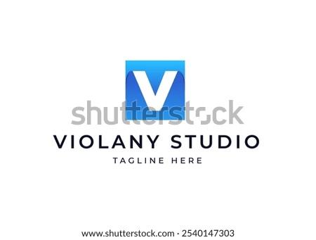 Initial Letter V with Square Shape Logo Design. Modern Cube Shape on Letter V Logo Design Concept. Square Geometric Symbol for Corporate Business Identity. Alphabet Vector Logo Illustration