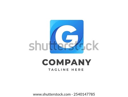 Initial Letter G with Square Shape Logo Design. Modern Cube Shape on Letter G Logo Design Concept. Square Geometric Symbol for Corporate Business Identity. Alphabet Vector Logo Illustration