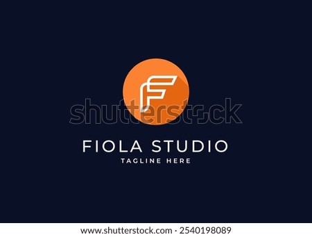 Circle Shape on Letter F Monogram Logo Design Concept. Initial Letter F Minimal with Circle Shape Logo Design. Circle Shape Symbol for Corporate Business Identity. Alphabet Vector Logo Illustration