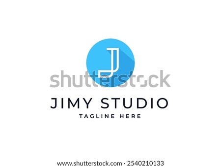 Circle Shape on Letter J Monogram Logo Design Concept. Initial Letter J with Circle Shape Logo Design. Circle Shape Symbol for Corporate Business Identity. Alphabet Vector Logo Illustration