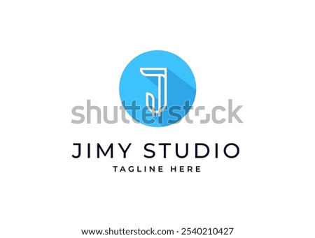 Circle Shape on Letter J Monogram Logo Design Concept. Initial Letter J with Circle Shape Logo Design. Circle Shape Symbol for Corporate Business Identity. Alphabet Vector Logo Illustration