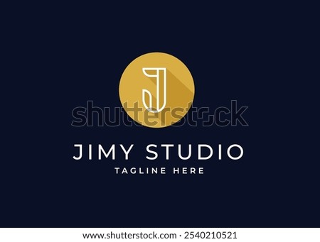 Circle Shape on Letter J Monogram Logo Design Concept. Initial Letter J with Circle Shape Logo Design. Circle Shape Symbol for Corporate Business Identity. Alphabet Vector Logo Illustration