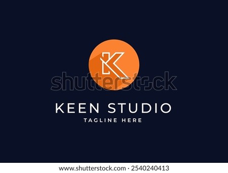 Circle Shape on Letter K Monogram Logo Design Concept. Simple Initial Letter K with Circle Shape Logo Design. Circle Shape Symbol for Corporate Business Identity. Alphabet Vector Logo Illustration