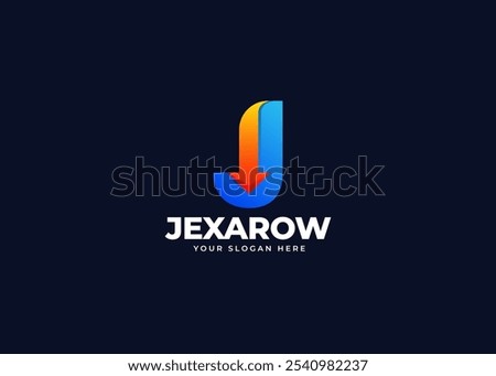 Dynamic Arrow on Letter J Logo Inspiration. Initial Letter J with Arrow Icon Symbol Logo Design. Movement, Progress and Growth Branding for Company Identity. Alphabet Vector Logo Illustration.