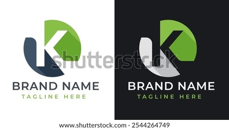 Abstract Circle Shape on Letter K Logo Inspiration. Initial Letter K with Circle Shape Logo Design. Circle Shape Symbol for Corporate Business Identity. Alphabet Vector Logo Illustration