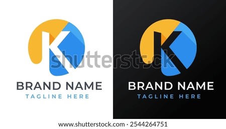 Abstract Circle Shape on Letter K Logo Inspiration. Initial Letter K with Circle Shape Logo Design. Circle Shape Symbol for Corporate Business Identity. Alphabet Vector Logo Illustration