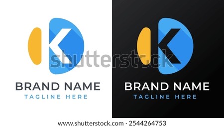 Abstract Circle Shape on Letter K Logo Inspiration. Initial Letter K with Circle Shape Logo Design. Circle Shape Symbol for Corporate Business Identity. Alphabet Vector Logo Illustration