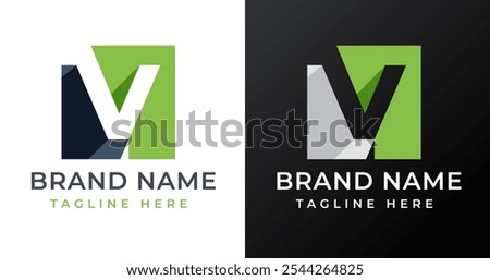 Square Abstract Shape on Letter V Logo Inspiration. Initial Letter V with Abstract Shape Logo Design. Abstract Shape Symbol for Corporate Business Identity. Alphabet Vector Logo Illustration