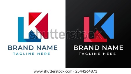 Abstract Shape on Letter K Logo Design Inspiration. Initial Letter K with Abstract Shape Logo Design. Abstract Shape Symbol for Corporate Business Identity. Alphabet Vector Logo Illustration