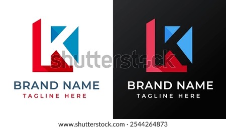 Abstract Shape on Letter K Logo Design Inspiration. Initial Letter K with Abstract Shape Logo Design. Abstract Shape Symbol for Corporate Business Identity. Alphabet Vector Logo Illustration