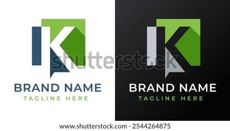 Abstract Shape on Letter K Logo Design Inspiration. Initial Letter K with Abstract Shape Logo Design. Abstract Shape Symbol for Corporate Business Identity. Alphabet Vector Logo Illustration