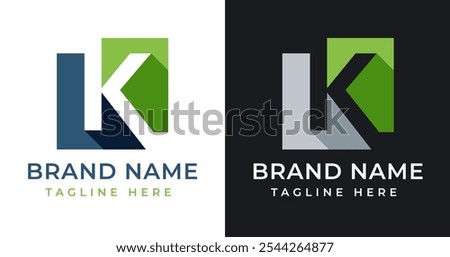 Abstract Shape on Letter K Logo Design Inspiration. Initial Letter K with Abstract Shape Logo Design. Abstract Shape Symbol for Corporate Business Identity. Alphabet Vector Logo Illustration