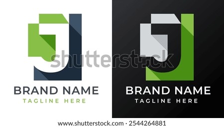 Abstract Shape on Letter J Logo Design Inspiration. Initial Letter J with Abstract Shape Logo Design. Abstract Shape Symbol for Corporate Business Identity. Alphabet Vector Logo Illustration