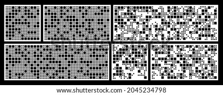 Laser cutting template for decorative panel. Abstract square pattern. Vector illustration