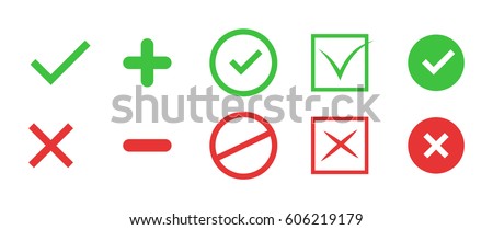 True and false signs. Correct and incorrect icons