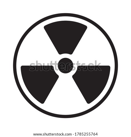 Radioactive symbol icon. Nuclear radiation warning sign. Atomic energy logo. Vector illustration image. Isolated on white background.