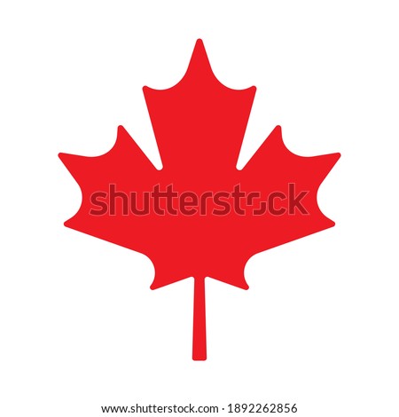 Maple leaf vector shape icon. Forest and wood symbol sign. Nature tree logo. Canada label. Clip-art silhouette.