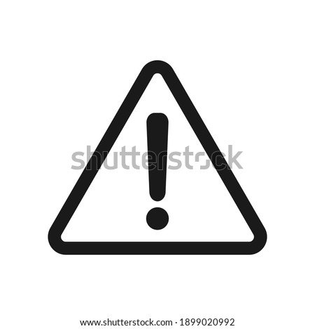 Exclamation mark vector icon. Warning and caution triangle sign.  Danger and error logo symbol. Application and  web interface image. Clip-art silhouette.