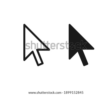 Cursor vector icon. Mouse arrow symbol. Pointer sign. Select click arrowhead. Application and web interface button. Clip-art silhouette image.